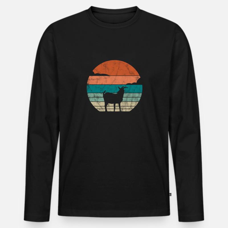 Ziege - Männer Premium Bio Langarmshirt - Schwarz