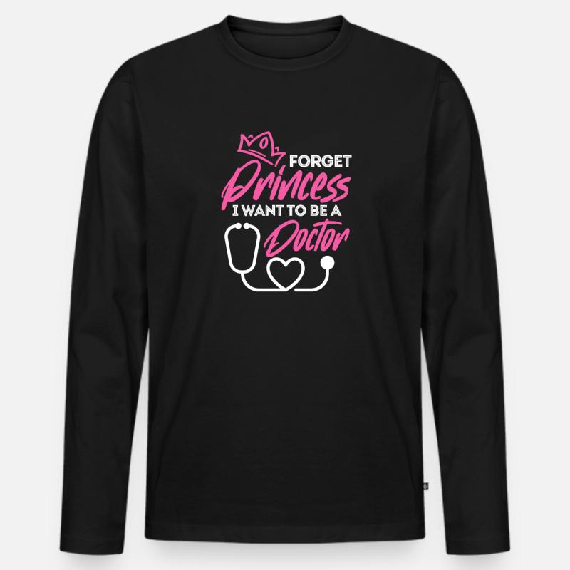 Ärztin - Männer Premium Bio Langarmshirt - Schwarz