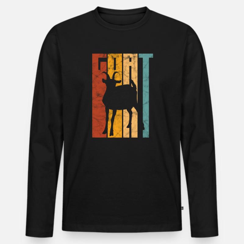Ziege - Männer Premium Bio Langarmshirt - Schwarz