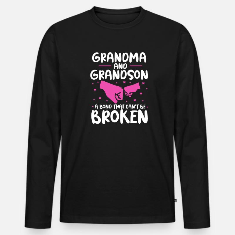 Oma Enkel - Männer Premium Bio Langarmshirt - Schwarz
