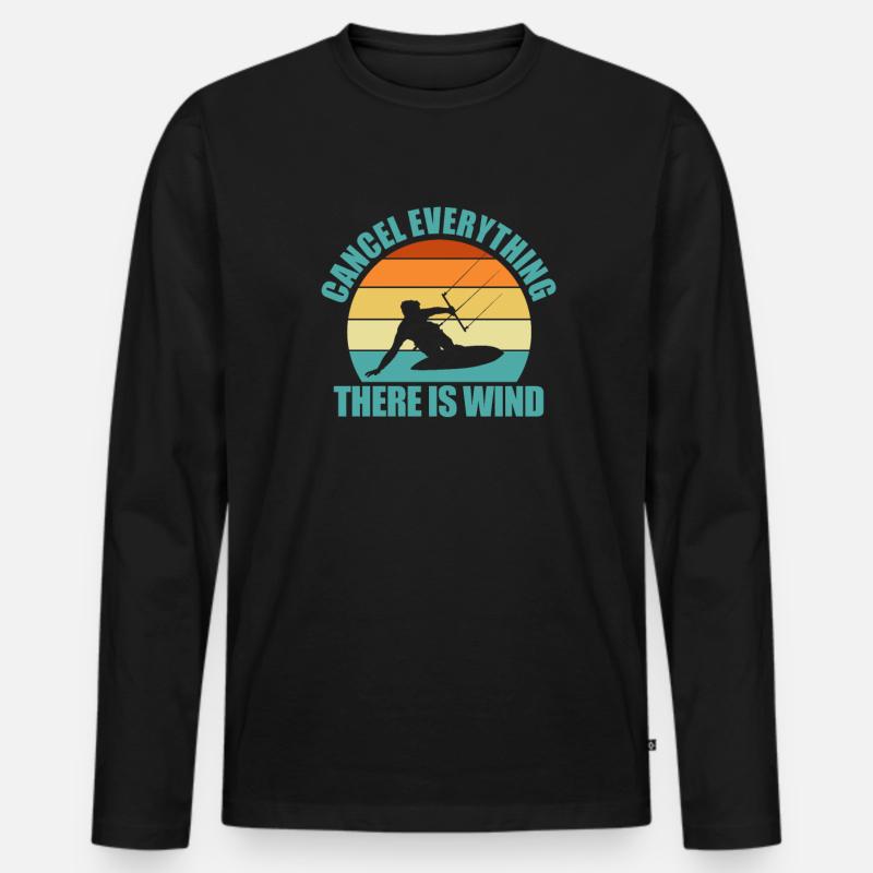 Kitesurfen - Männer Premium Bio Langarmshirt - Schwarz