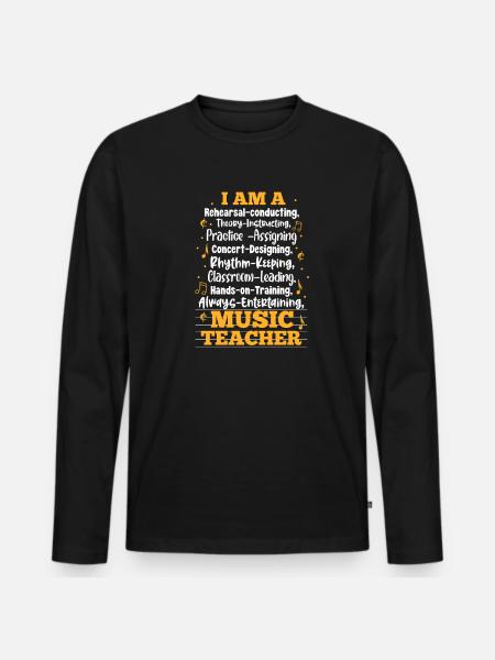 Music teacher - Men's Premium Organic Long Sleeve Shirt - black