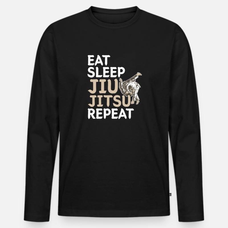 Jiu-Jitsu - Männer Premium Bio Langarmshirt - Schwarz