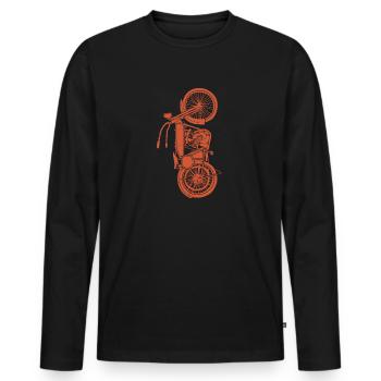 Biker - Men's Premium Organic Long Sleeve Shirt - black - Front - Nico (187cm)