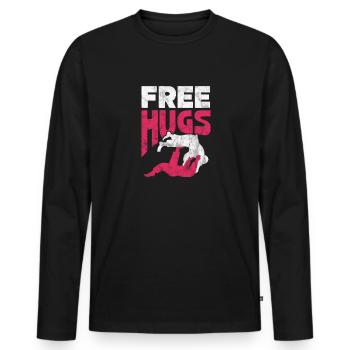 Jiu Jitsu Bjj Arts Martiaux Jiu-Jitsu Combat Cadeau - T-shirt manches longues Premium bio Homme - noir - Devant - Nico (187cm)