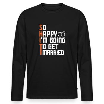 Junggesellenabschied - Männer Premium Bio Langarmshirt - Schwarz - Vorne - Nico (187cm)