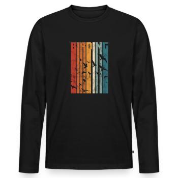 Ornithologie Observation des oiseaux Ornithologue Observation des oiseaux - T-shirt manches longues Premium bio Homme - noir - Devant - Nico (187cm)