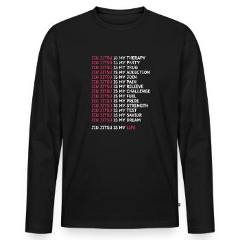 Jiu Jitsu Bjj Kampfsport Jiu-Jitsu Kampf Geschenk - Männer Premium Bio Langarmshirt - Schwarz - Vorne - Nico (187cm)