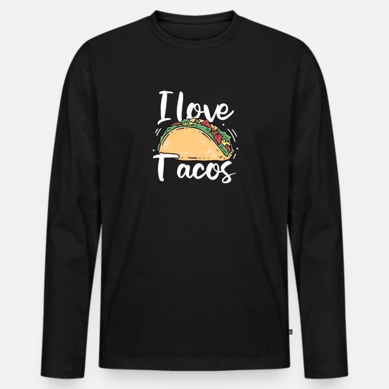 Taco - Männer Premium Bio Langarmshirt - Schwarz