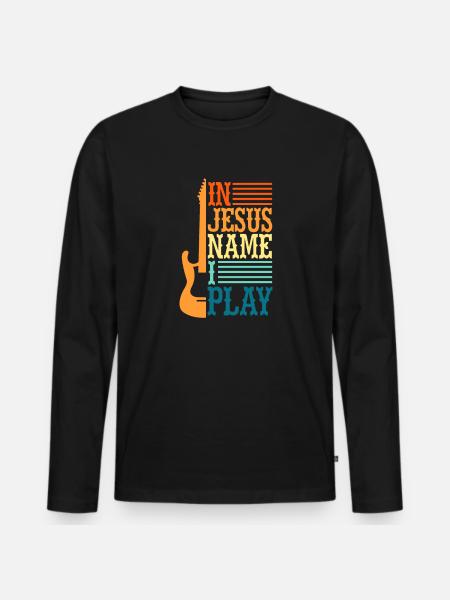 Guitar Jesus - Men's Premium Organic Long Sleeve Shirt - black