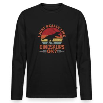 Paleontology - Men's Premium Organic Long Sleeve Shirt - black - Front - Nico (187cm)