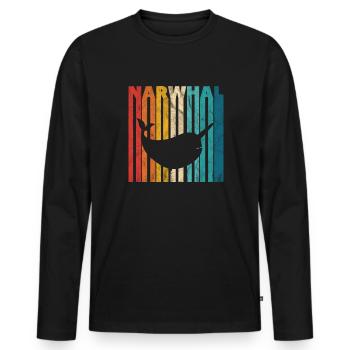 Narwal - Männer Premium Bio Langarmshirt - Schwarz - Vorne - Nico (187cm)