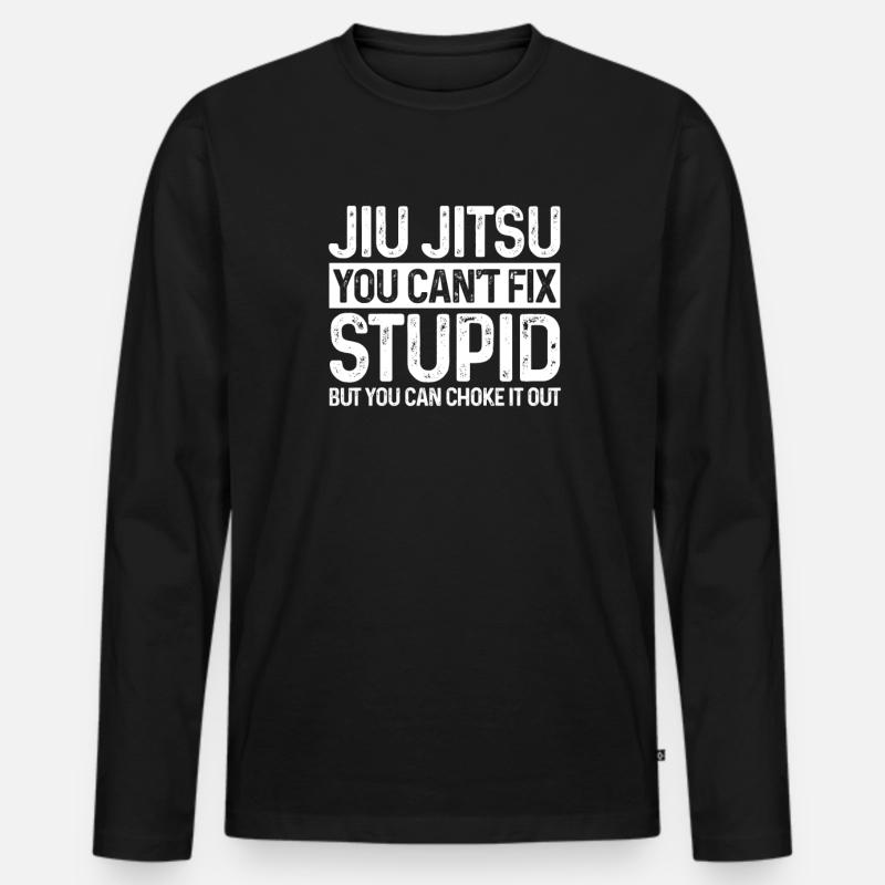 Jiu-Jitsu - Männer Premium Bio Langarmshirt - Schwarz
