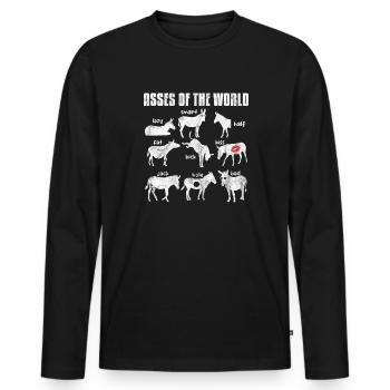 Donkey - Men's Premium Organic Long Sleeve Shirt - black - Front - Nico (187cm)