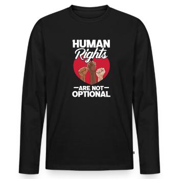 Menschenrechte - Männer Premium Bio Langarmshirt - Schwarz - Vorne - Nico (187cm)