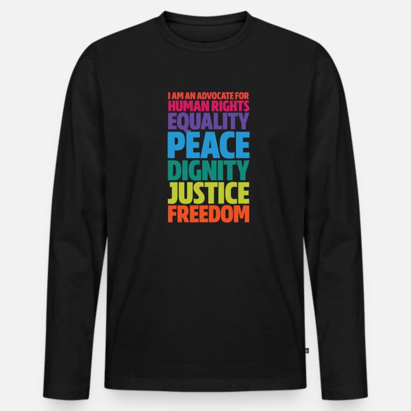 Menschenrechte - Männer Premium Bio Langarmshirt - Schwarz