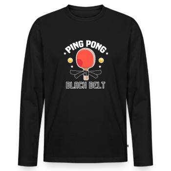 Ping-Pong Tennis de table Ping Pong Ping Pong Cadeau - T-shirt manches longues Premium bio Homme - noir - Devant - Nico (187cm)
