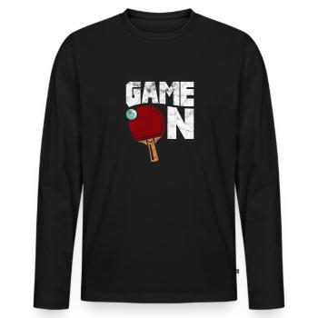 Ping-Pong Table Tennis - T-shirt manches longues Premium bio Homme - noir - Devant - Nico (187cm)