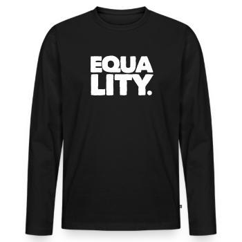 Menschenrechte - Männer Premium Bio Langarmshirt - Schwarz - Vorne - Nico (187cm)