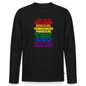 Menschenrechte - Männer Premium Bio Langarmshirt - Schwarz - Vorne - Nico (187cm)