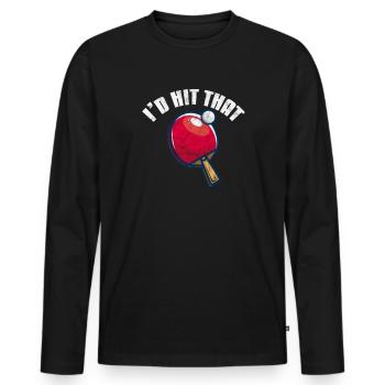 Ping-Pong Table Tennis - T-shirt manches longues Premium bio Homme - noir - Devant - Nico (187cm)