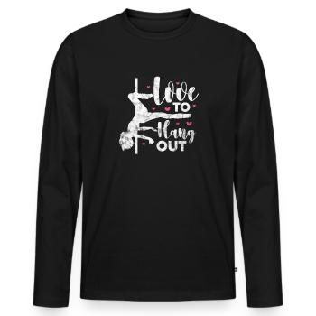 Pole Dance - Männer Premium Bio Langarmshirt - Schwarz - Vorne - Nico (187cm)