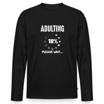 Adult Adult Age of majority Gift - Men's Premium Organic Long Sleeve Shirt - black - Front - Nico (187cm)