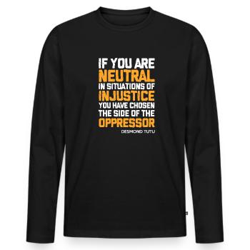Menschenrechte - Männer Premium Bio Langarmshirt - Schwarz - Vorne - Nico (187cm)