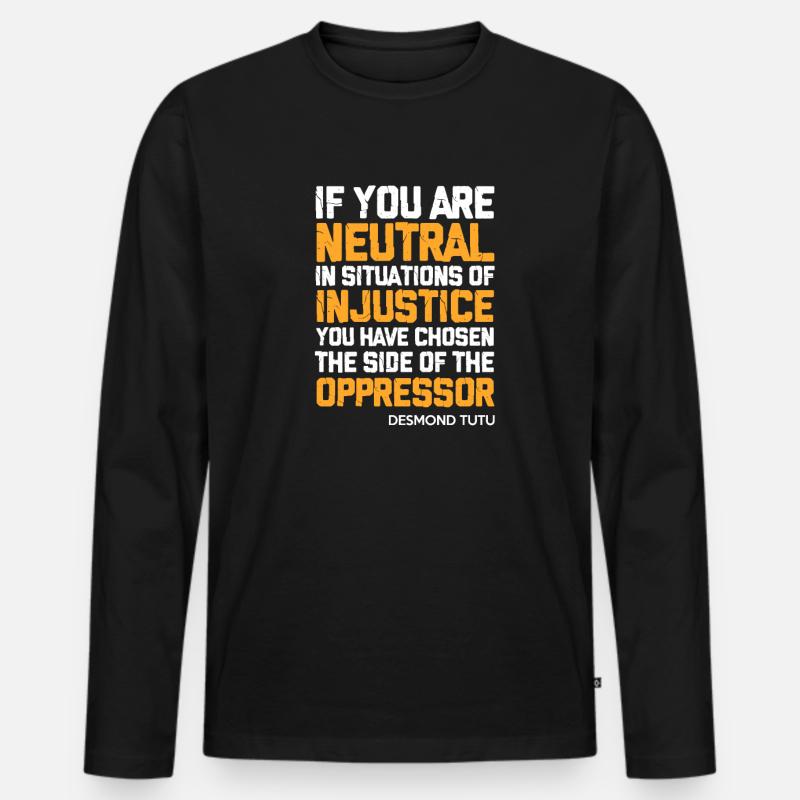 Menschenrechte - Männer Premium Bio Langarmshirt - Schwarz