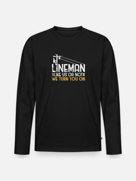 Lineman - Men's Premium Organic Long Sleeve Shirt - black