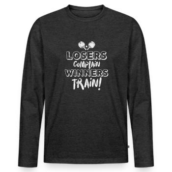 Ping-Pong Table Tennis - T-shirt manches longues Premium bio Homme - anthracite chiné - Devant - Nico (187cm)