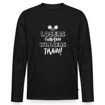 Ping-Pong Table Tennis - T-shirt manches longues Premium bio Homme - noir - Devant - Nico (187cm)