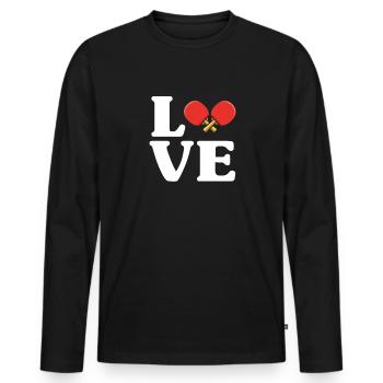 Ping-Pong Tennis de table Ping Pong Ping Pong Cadeau - T-shirt manches longues Premium bio Homme - noir - Devant - Nico (187cm)