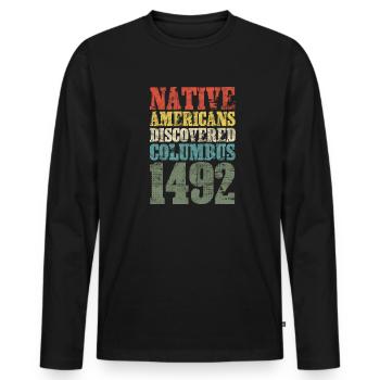 Native American Apache Gift - Men's Premium Organic Long Sleeve Shirt - black - Front - Nico (187cm)