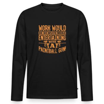 Paintball - Men's Premium Organic Long Sleeve Shirt - black - Front - Nico (187cm)