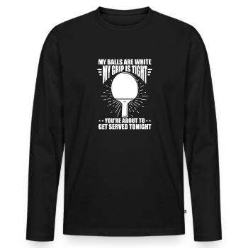 Ping-Pong Tennis de table Ping Pong Ping Pong Cadeau - T-shirt manches longues Premium bio Homme - noir - Devant - Nico (187cm)