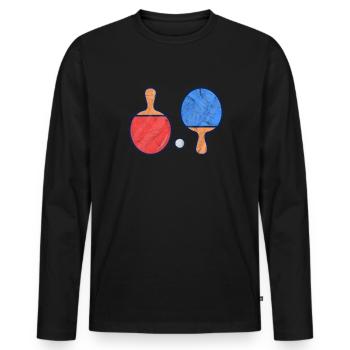 Ping-Pong Table Tennis - T-shirt manches longues Premium bio Homme - noir - Devant - Nico (187cm)