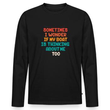 Captain - Men's Premium Organic Long Sleeve Shirt - black - Front - Nico (187cm)