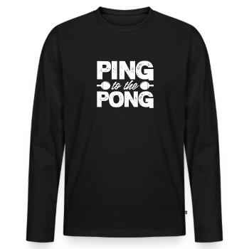 Ping-Pong Tennis de table Ping Pong Ping Pong Cadeau - T-shirt manches longues Premium bio Homme - noir - Devant - Nico (187cm)