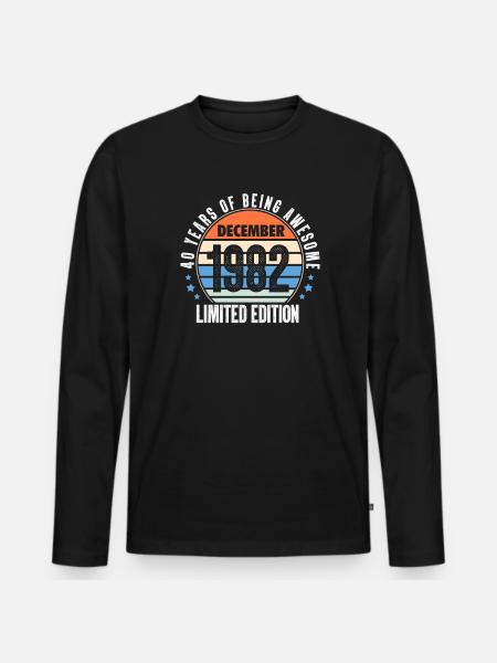 December 1982 - Men's Premium Organic Long Sleeve Shirt - black