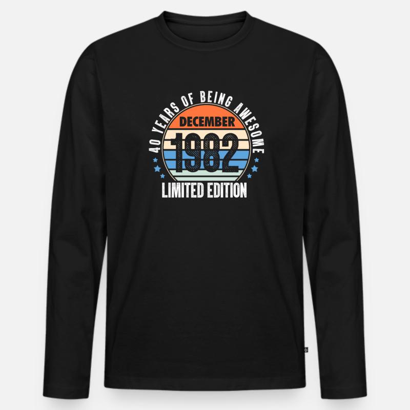 Dezember 1982 - Männer Premium Bio Langarmshirt - Schwarz