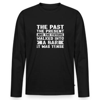 Grammar Teacher - Men's Premium Organic Long Sleeve Shirt - black - Front - Nico (187cm)