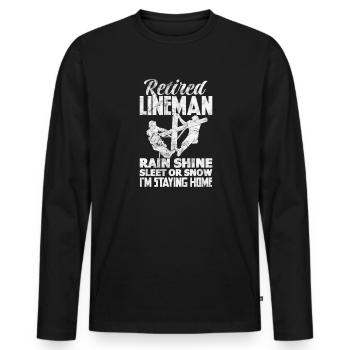 Monteur - T-shirt manches longues Premium bio Homme - noir - Devant - Nico (187cm)