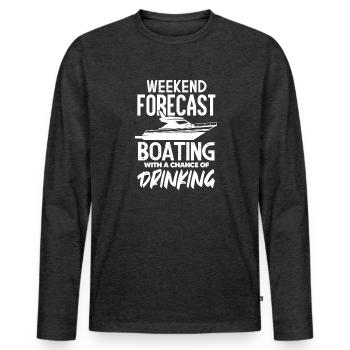 Captain - Men's Premium Organic Long Sleeve Shirt - heather anthracite - Front - Nico (187cm)