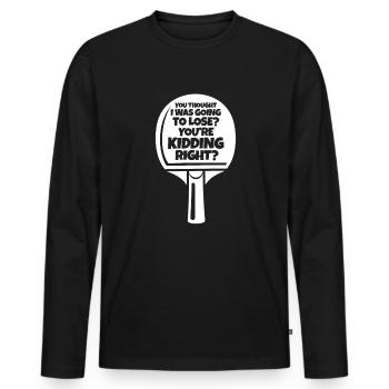 Ping-Pong Tennis de table Ping Pong Ping Pong Cadeau - T-shirt manches longues Premium bio Homme - noir - Devant - Nico (187cm)