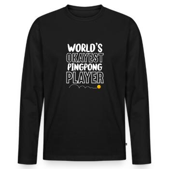 Ping-Pong Tennis de table Ping Pong Ping Pong Cadeau - T-shirt manches longues Premium bio Homme - noir - Devant - Nico (187cm)