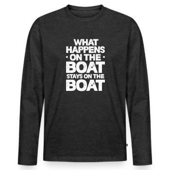 Captain - Men's Premium Organic Long Sleeve Shirt - heather anthracite - Front - Nico (187cm)
