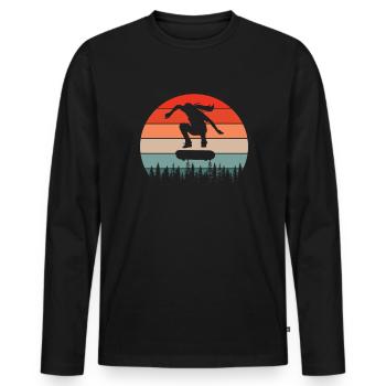 Skate Skater Fille - T-shirt manches longues Premium bio Homme - noir - Devant - Nico (187cm)
