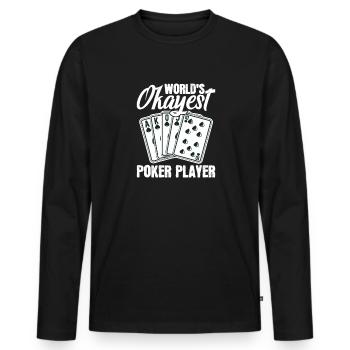 Poker PokerFace Poker All In Casino Gift - Men's Premium Organic Long Sleeve Shirt - black - Front - Nico (187cm)