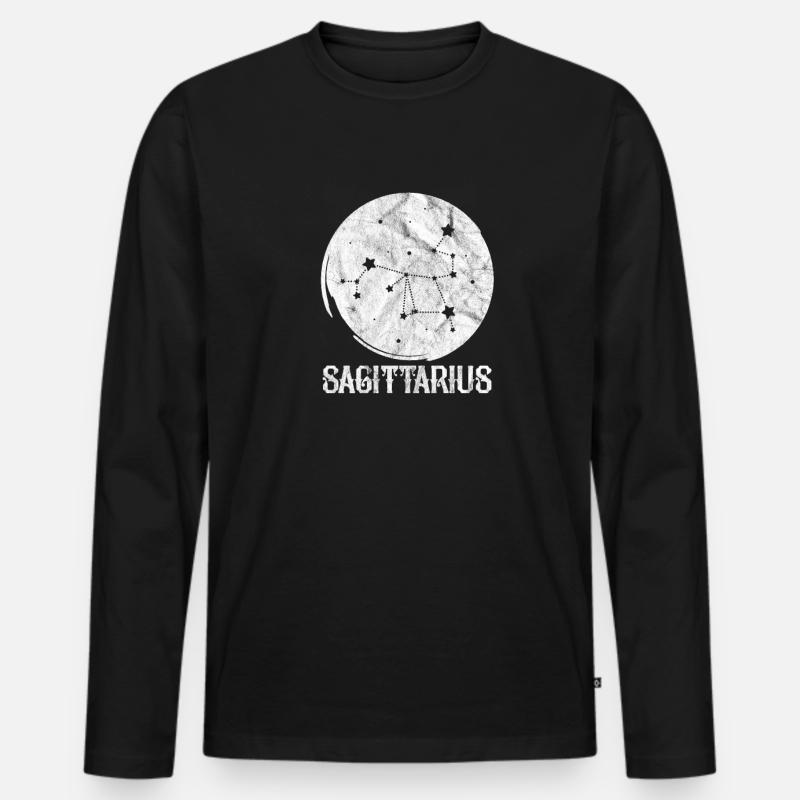 Schütze - Männer Premium Bio Langarmshirt - Schwarz